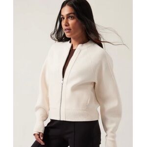 Athleta Sequoia Mock Neck Zip Up Sweater